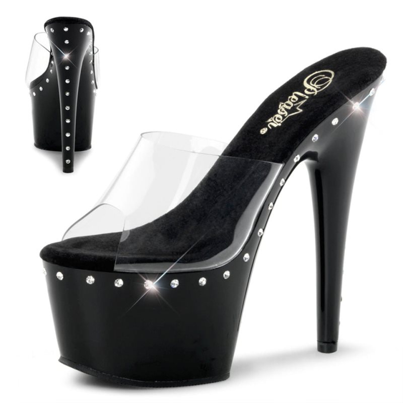 Pleaser Adore-701LS Plateau High Heels Damen Schwarz | INJDYROIM