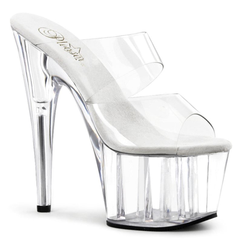 Pleaser Adore-702 Plateau High Heels Damen Clear | WRLHRFIUH