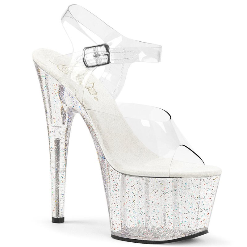 Pleaser Adore-708MG Plateau High Heels Damen Clear | ZUBRNPHUT