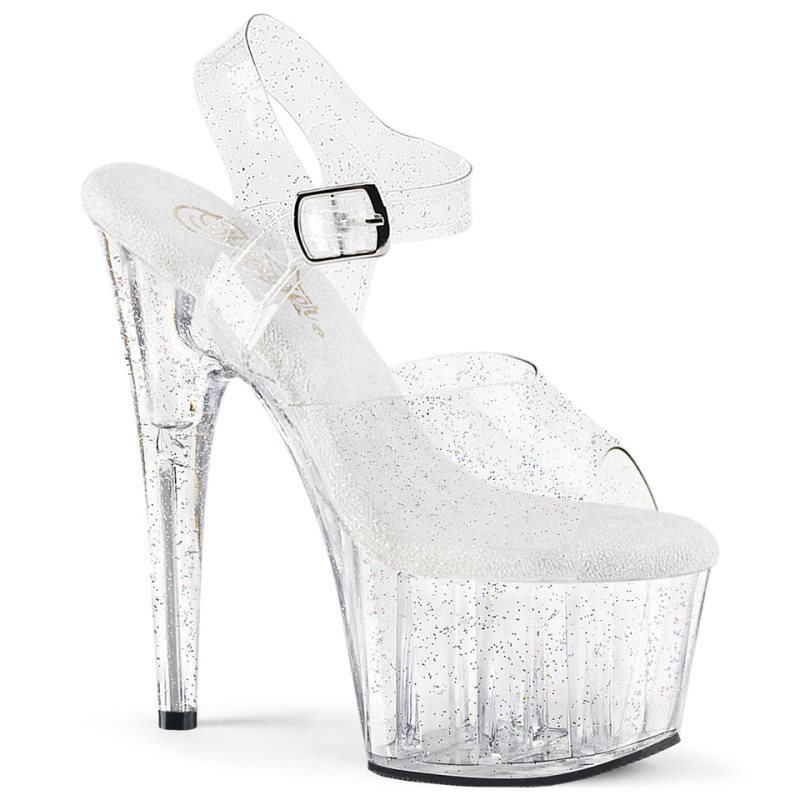 Pleaser Adore-708MMG Plateau High Heels Damen Clear | ALHTVRGUJ