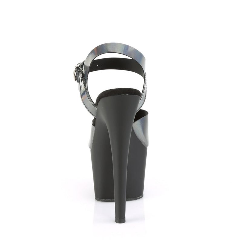 Pleaser Adore-708N-DT Plateau High Heels Damen Grau Schwarz | XQWAMBFEQ