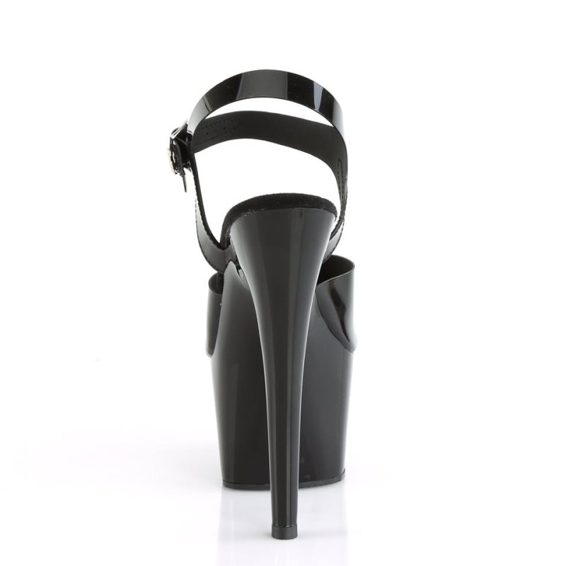 Pleaser Adore-708N Plateau High Heels Damen Schwarz | POTJPFZTQ