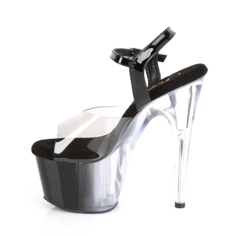 Pleaser Adore-708T-1 Plateau High Heels Damen Grau | PNWTVKZPA