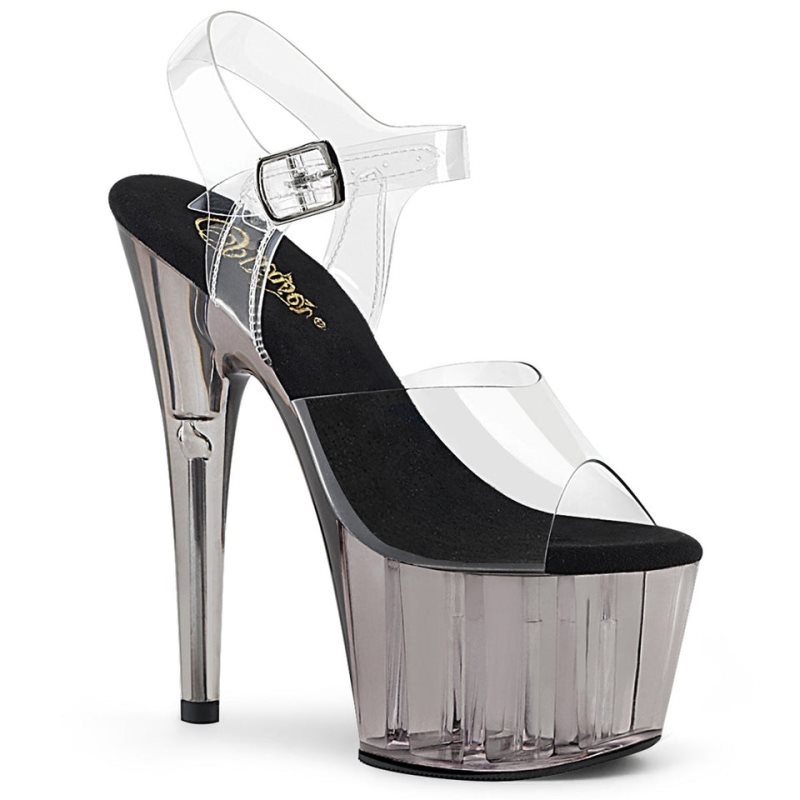 Pleaser Adore-708T Plateau High Heels Damen Grau | FARMPATMX