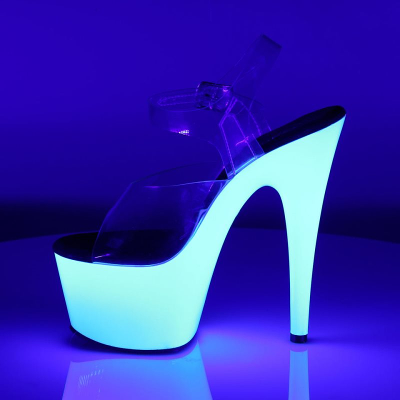 Pleaser Adore-708UV Plateau High Heels Damen Weiß | CTUXHJDIK