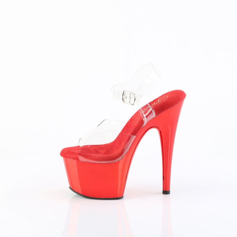 Pleaser Adore-708 Plateau High Heels Damen Rot | XRWUKWRPX