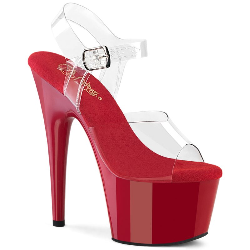 Pleaser Adore-708 Plateau High Heels Damen Rot | RSPTJGLCO