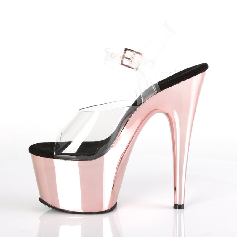 Pleaser Adore-708 Plateau High Heels Damen Rosa Gold | RSTNEJNZK