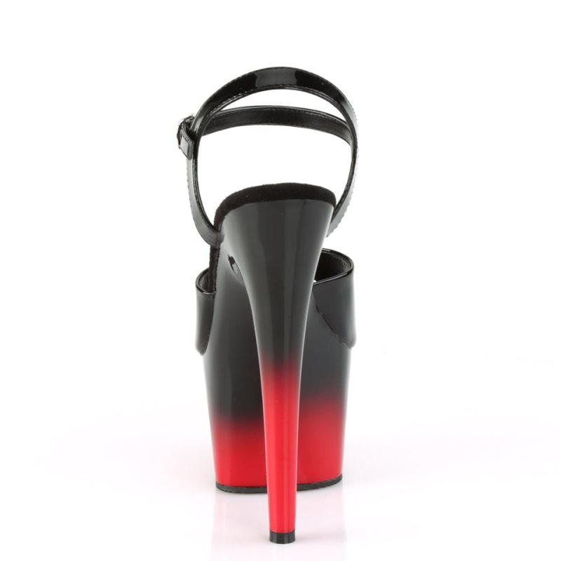 Pleaser Adore-709BR-H Plateau High Heels Damen Schwarz Rot | UXEMDUKCV