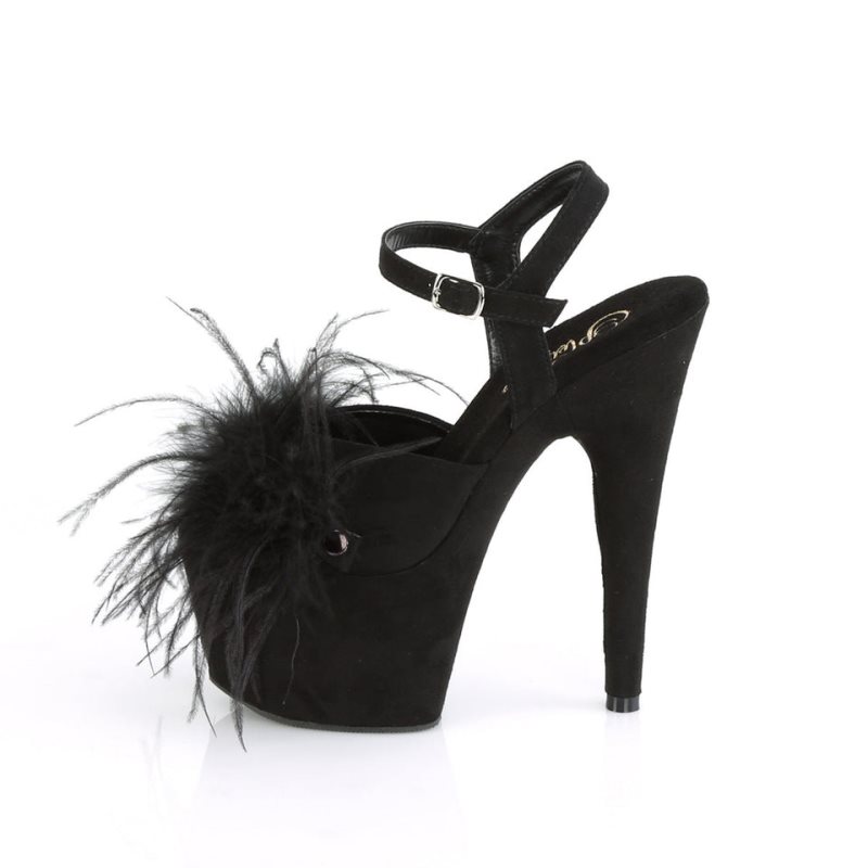 Pleaser Adore-709F Suede Plateau High Heels Damen Schwarz | BFATFUNSW