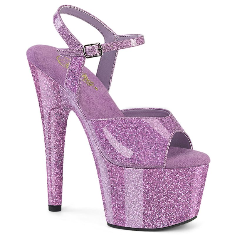 Pleaser Adore-709GP Glitter Plateau High Heels Damen Lila | RVOMFWCQJ