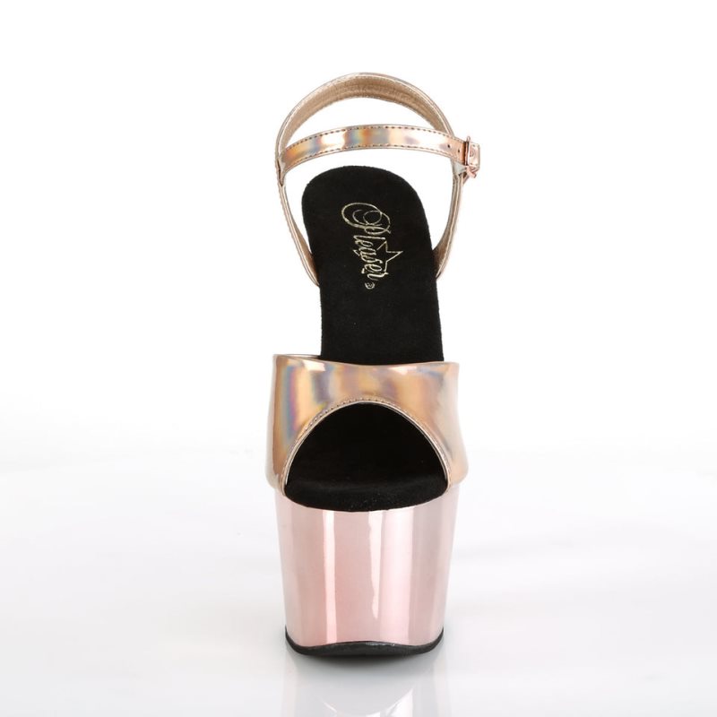 Pleaser Adore-709HGCH Plateau High Heels Damen Rosa Gold | MSEXMKWGU