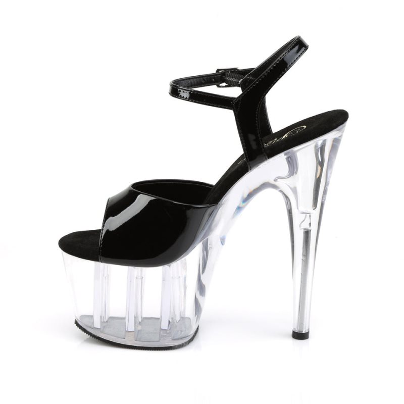 Pleaser Adore-709 Plateau High Heels Damen Schwarz | HCZKYGSUJ