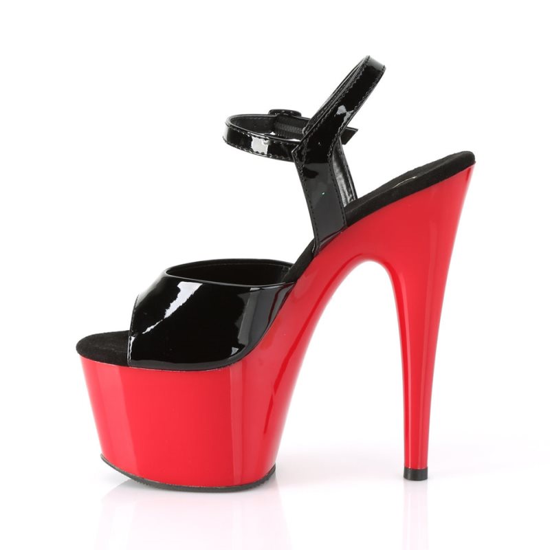 Pleaser Adore-709 Plateau High Heels Damen Schwarz Rot | MXAOUVSTO