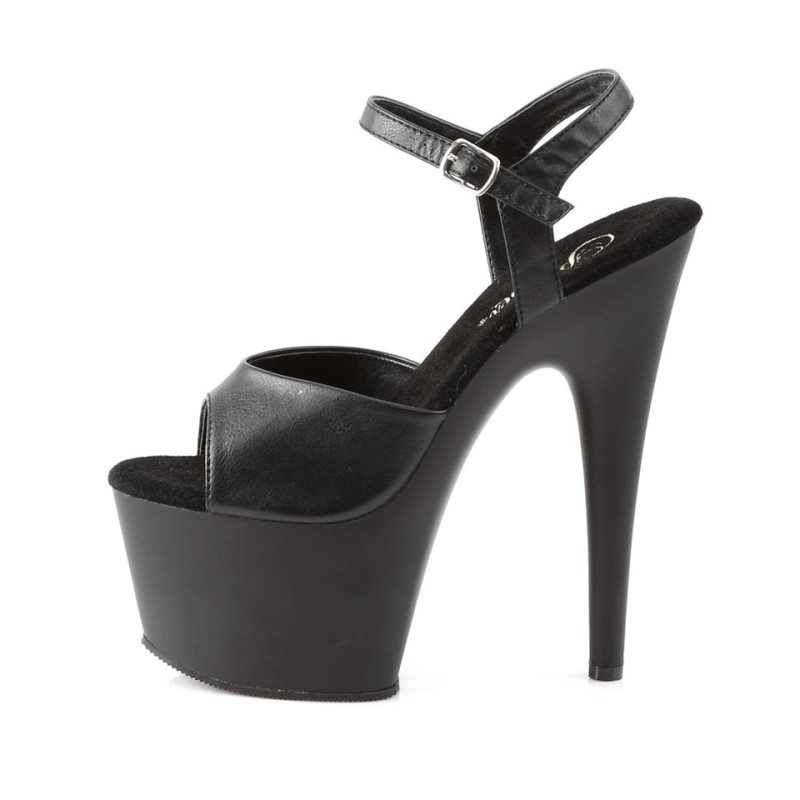 Pleaser Adore-709 Vegan Leather Plateau High Heels Damen Schwarz | WTLEYCJWG