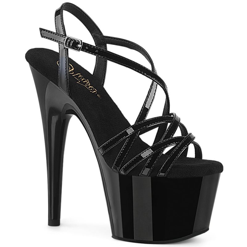 Pleaser Adore-713 Plateau High Heels Damen Schwarz | VKEMHJCSK