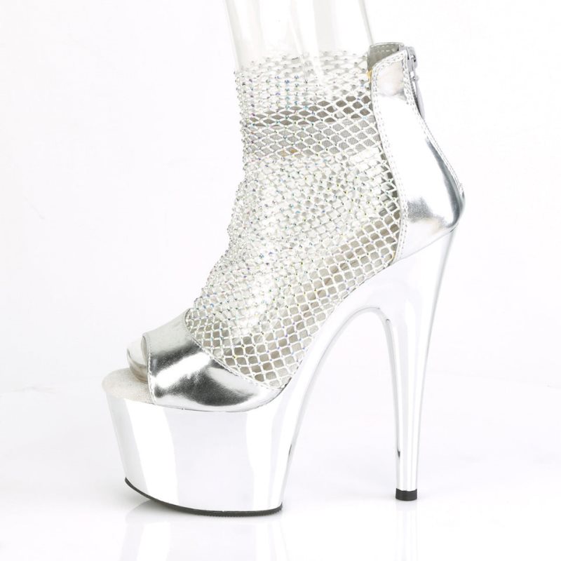 Pleaser Adore-765RM Plateau High Heels Damen Silber | OKCJFANZX