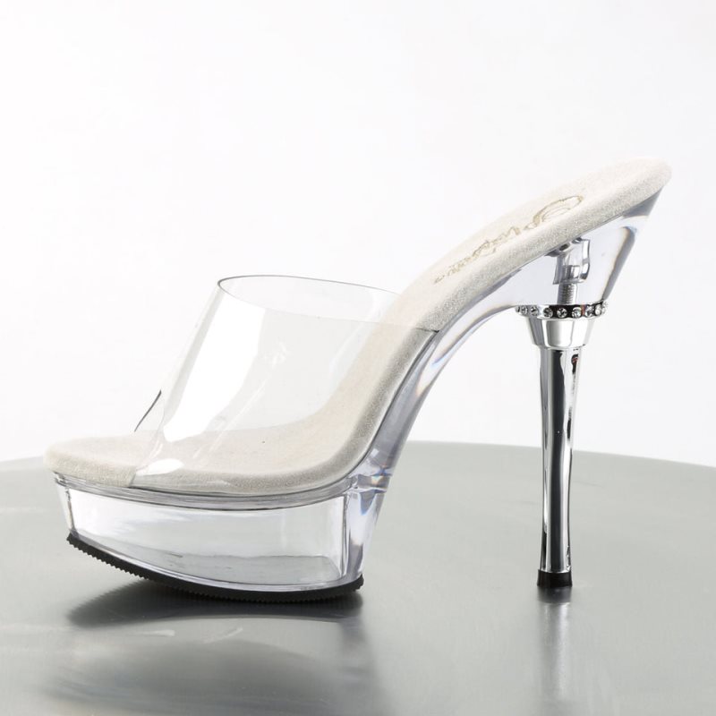 Pleaser Allure-601 Plateau High Heels Damen Clear | GRDHMRTGA