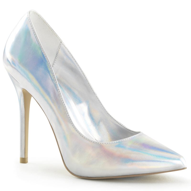 Pleaser Amuse-20 Hologram Pumps Damen Silber | QZXKIGBKR