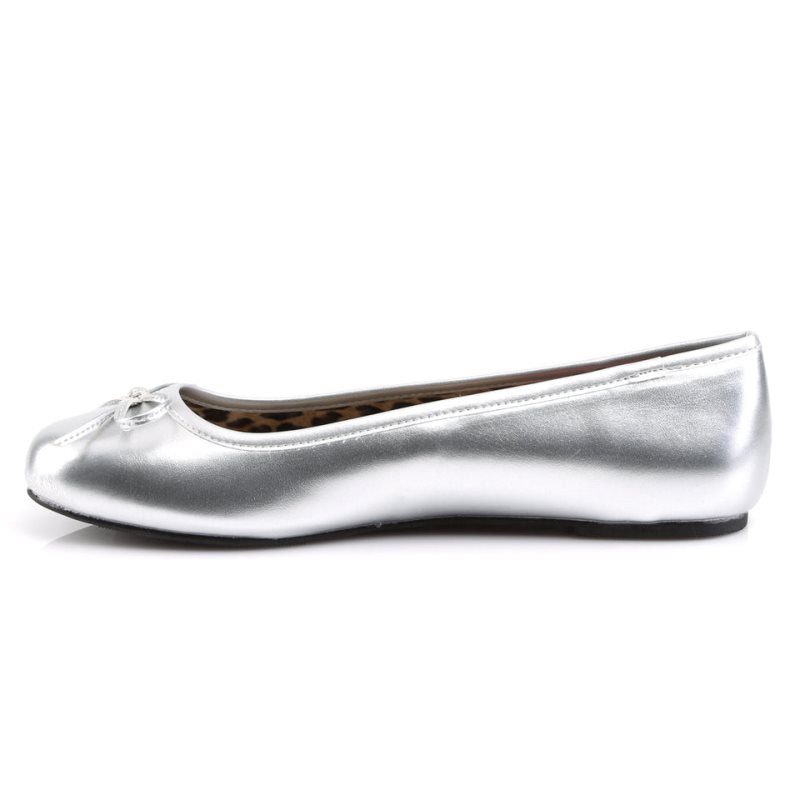 Pleaser Anna-01 Ballerinas Damen Silber | DAGODUOZW