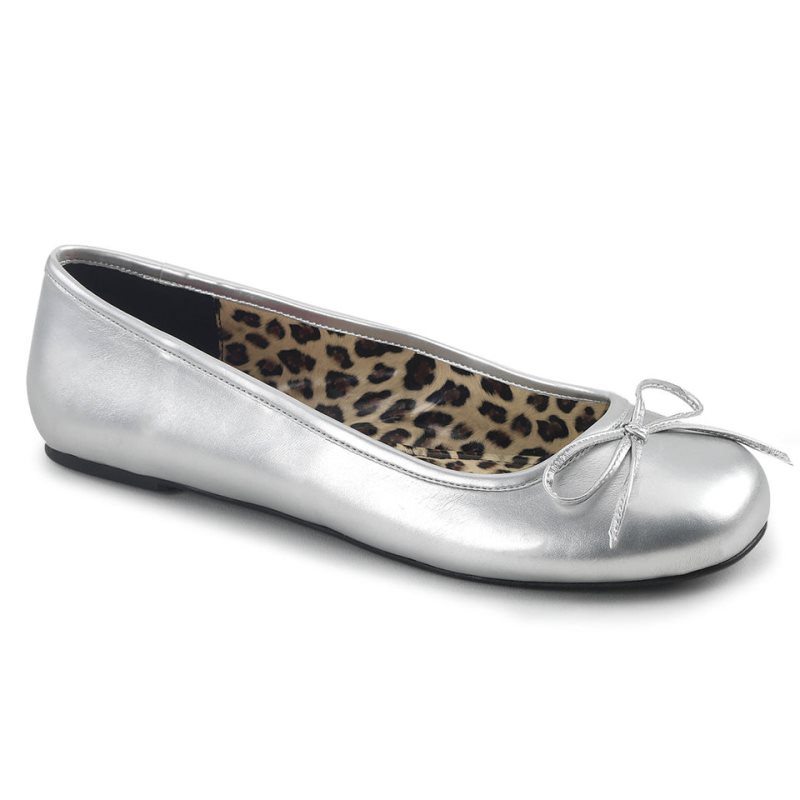 Pleaser Anna-01 Ballerinas Damen Silber | DAGODUOZW