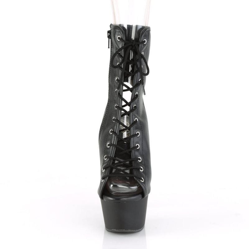 Pleaser Aspire-1016 Vegan Leather Stiefel Damen Schwarz | JIWVEXBPH