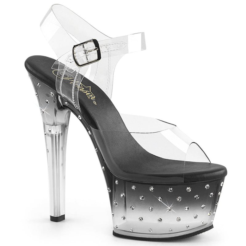 Pleaser Aspire-608STD Plateau High Heels Damen Schwarz | KMPWDCWOM