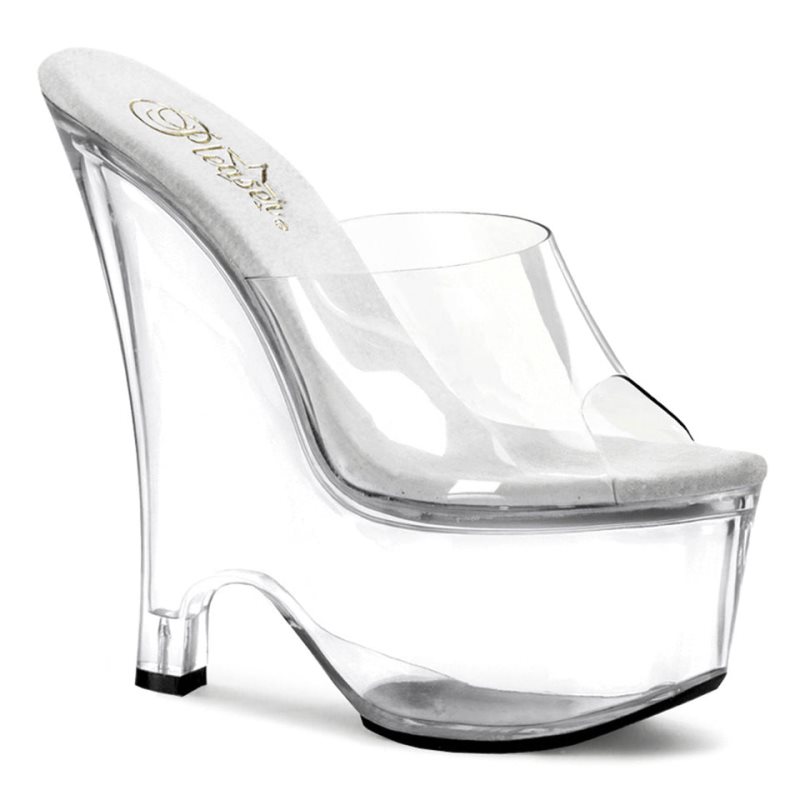 Pleaser Beau-601 Plateau High Heels Damen Clear | FUSKZGMJN