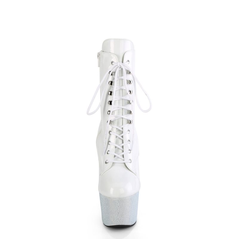 Pleaser Bejeweled-1020-7 Stiefel Damen Weiß | FICNAKEJY