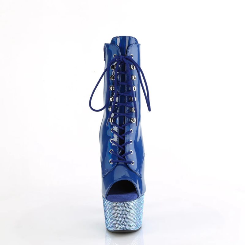 Pleaser Bejeweled-1021-7 Stiefel Damen Blau | JCKVMKCID