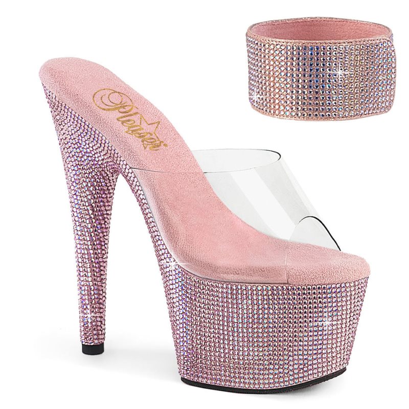 Pleaser Bejeweled-712RS Plateau High Heels Damen Rosa | DIMEVZKNY