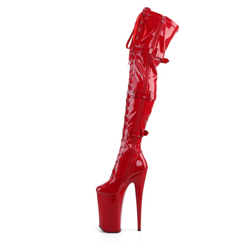 Pleaser Beyond-3028 Overknee Stiefel Damen Rot | FPYHOWLDH