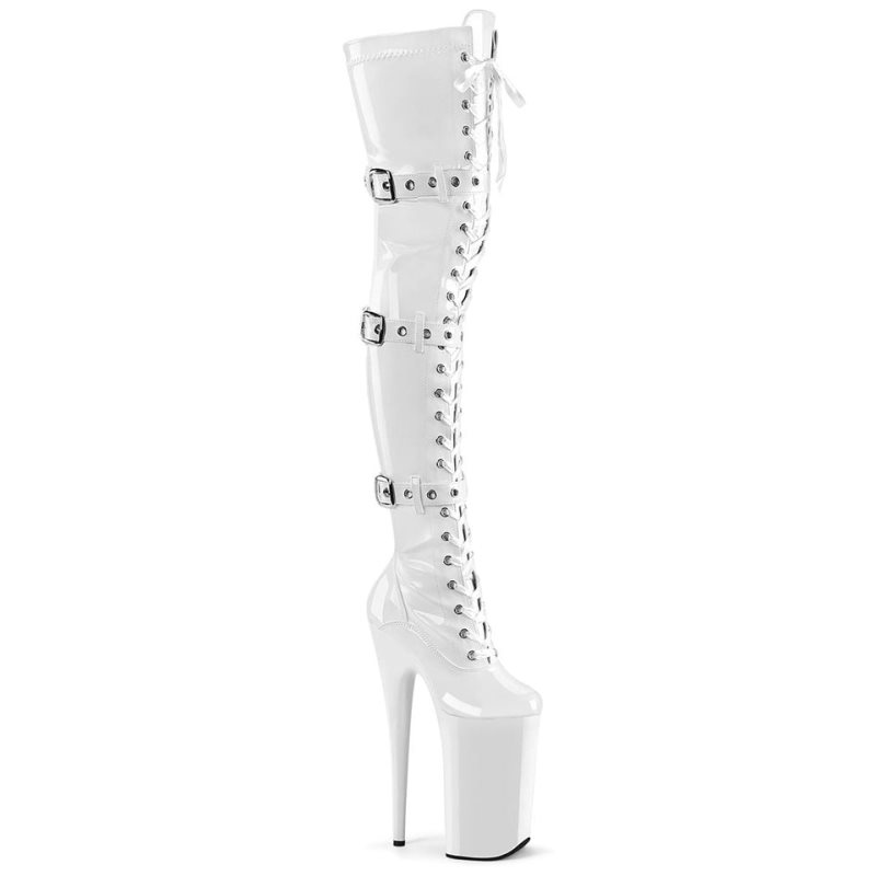 Pleaser Beyond-3028 Overknee Stiefel Damen Weiß | AYBVSMZCR