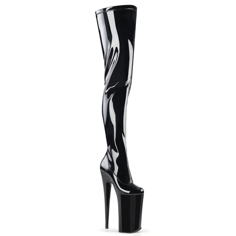 Pleaser Beyond-4000 Overknee Stiefel Damen Schwarz | XTBHWBUON