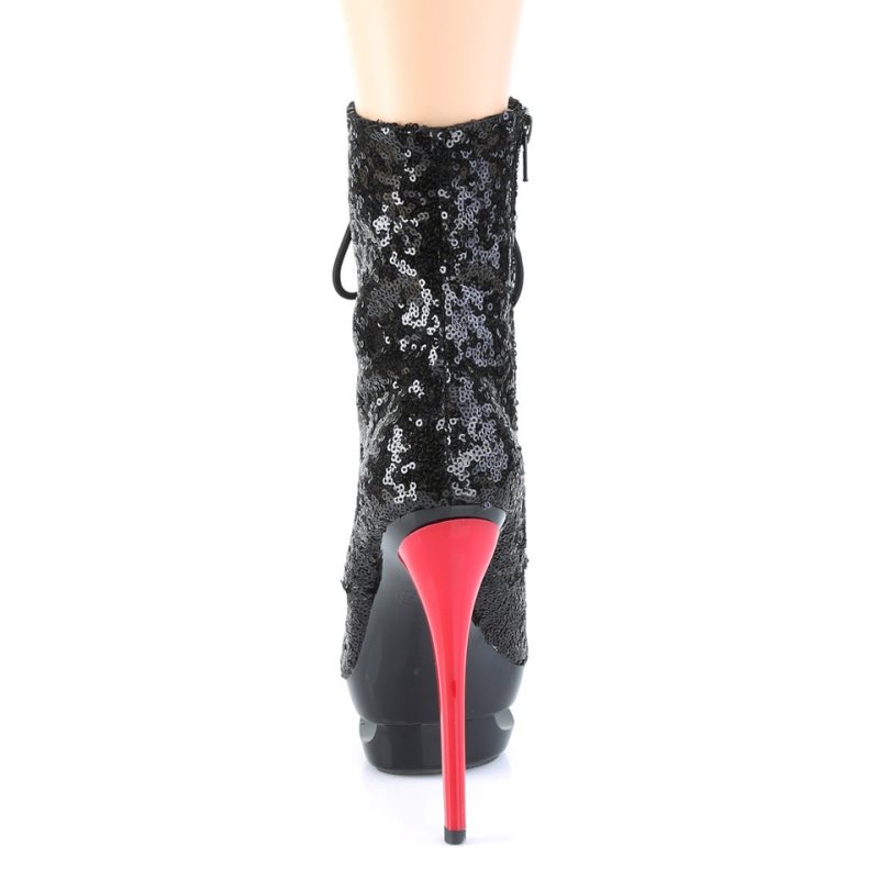 Pleaser Blondie-R-1020 Stiefel Damen Schwarz Rot | GIPHKGMLC