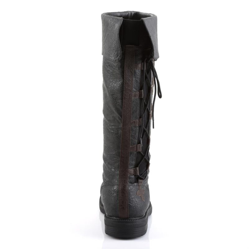 Pleaser Captain-110 Kniehohe Stiefel Herren Schwarz Braun | PHKILUAIZ