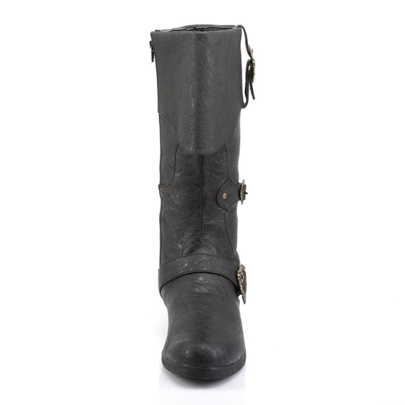 Pleaser Carribean-299 Vegan Leather Kniehohe Stiefel Damen Schwarz | UALGAKQGR