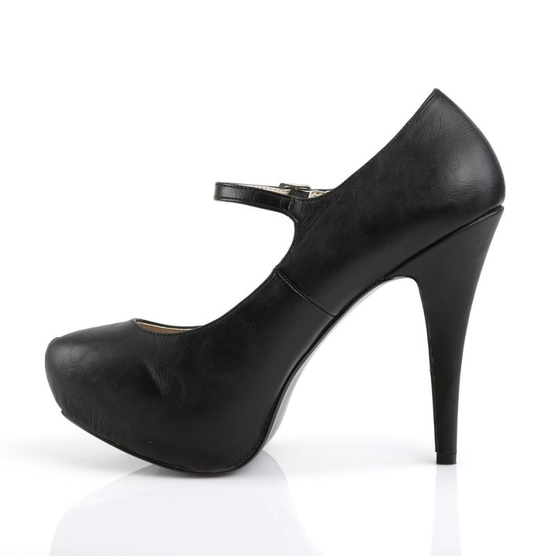 Pleaser Chloe-02 Vegan Leather Pumps Damen Schwarz | ORHVOZFYW