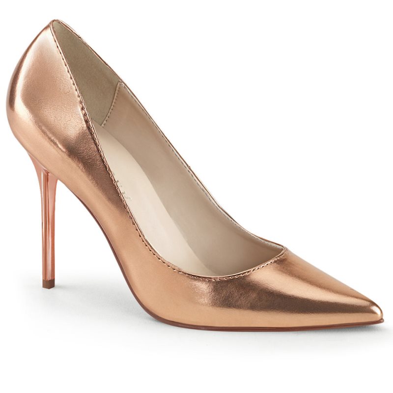 Pleaser Classique-20 Pumps Damen Rosa Gold Metal | TPSQCJXVE