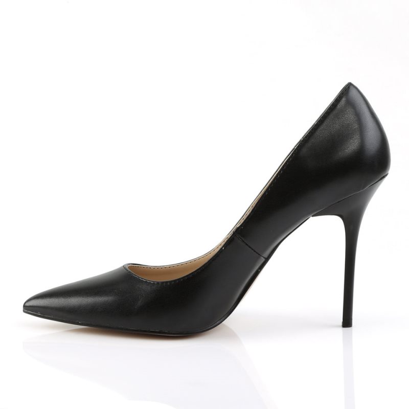 Pleaser Classique-20 Vegan Leather Pumps Damen Schwarz | UBEFDMHCT