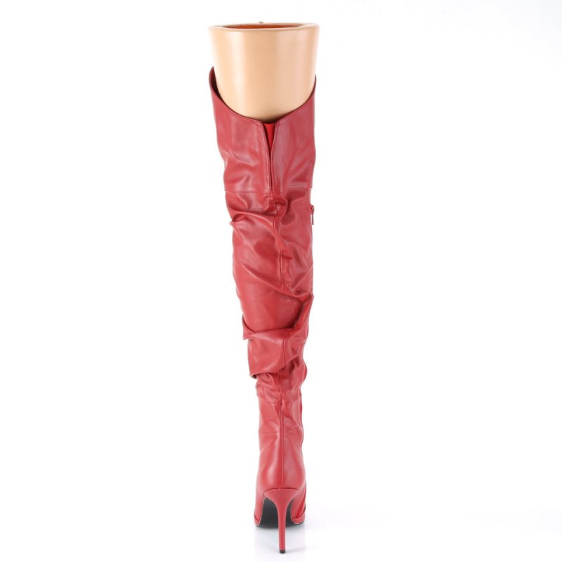 Pleaser Classique-3011 Overknee Stiefel Damen Rot | JCWUFLIJR