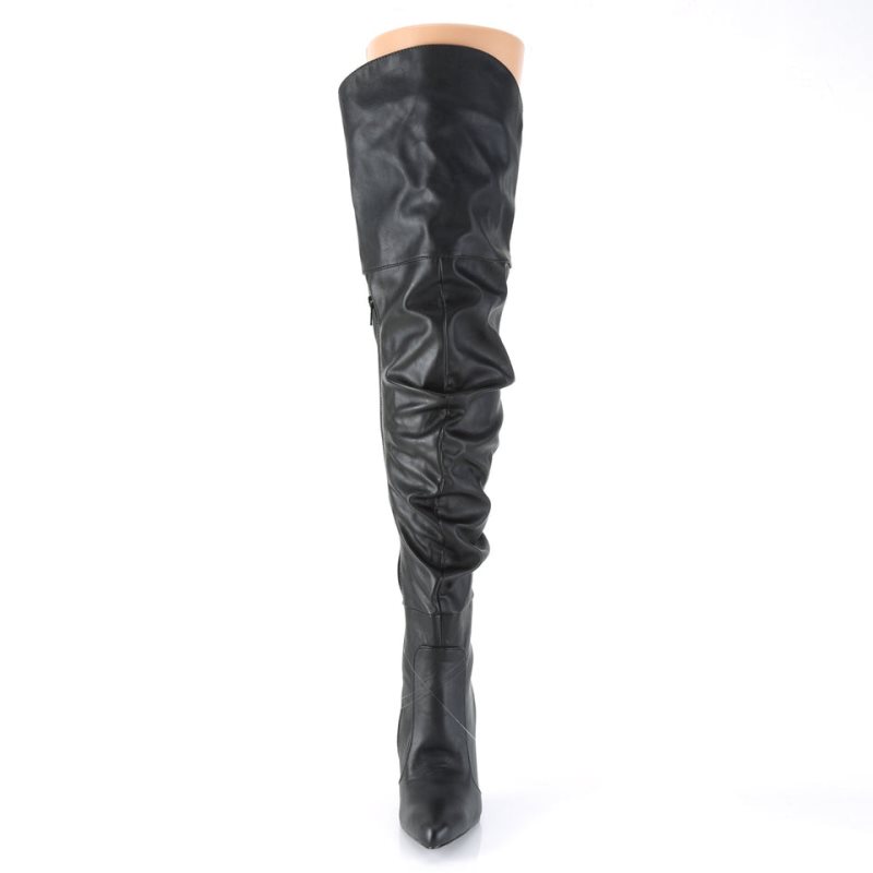 Pleaser Classique-3011 Vegan Leather Overknee Stiefel Damen Schwarz | UBTLYMUTJ