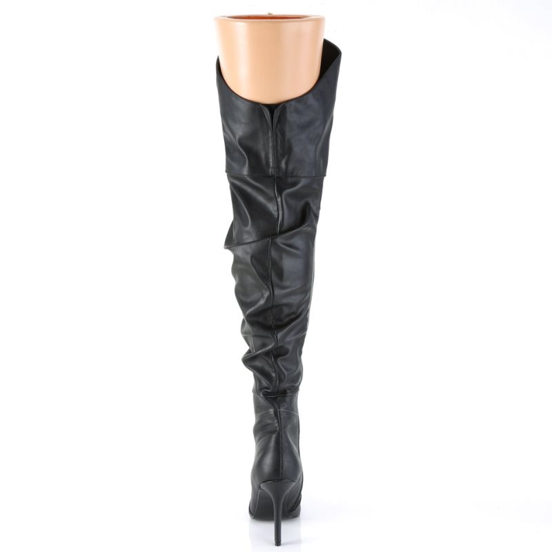 Pleaser Classique-3011 Vegan Leather Overknee Stiefel Damen Schwarz | UBTLYMUTJ