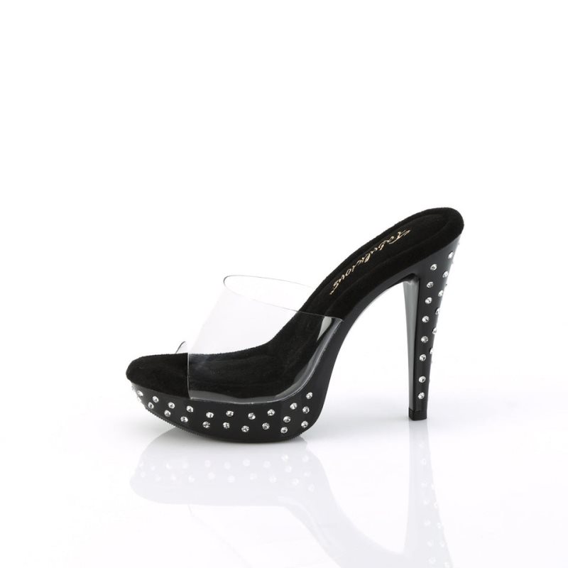 Pleaser Cocktail-501SDT Plateau High Heels Damen Schwarz | CLWBTBJLU