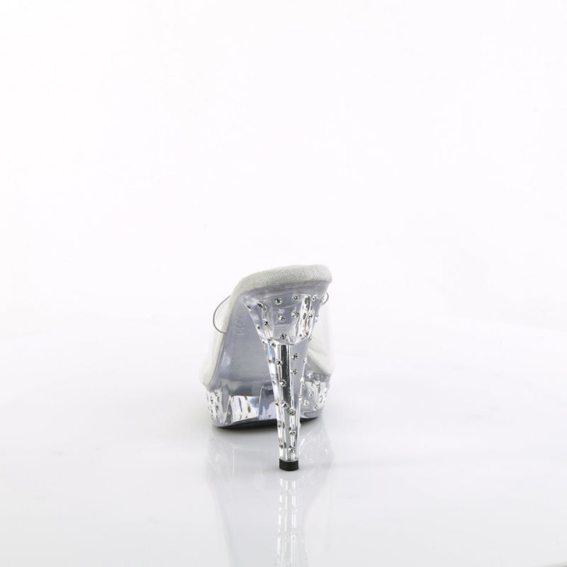 Pleaser Cocktail-501SDT Plateau High Heels Damen Clear | DLHPLXOZD