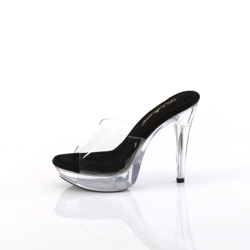 Pleaser Cocktail-501 Plateau High Heels Damen Schwarz | ULDFRYLOQ