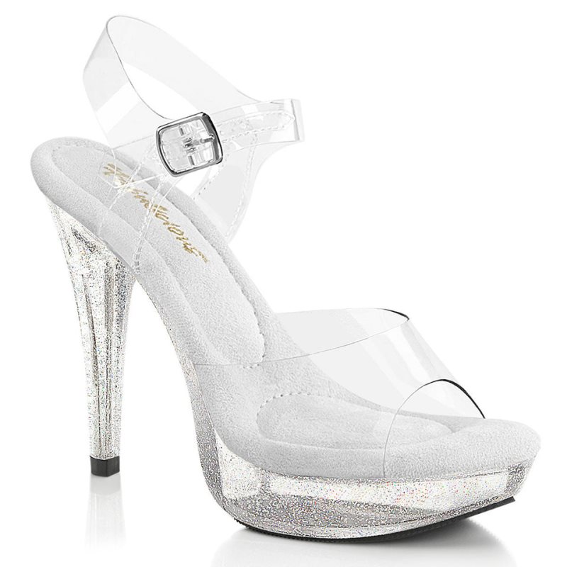 Pleaser Cocktail-508MG Plateau High Heels Damen Clear | AKIFQLNAY