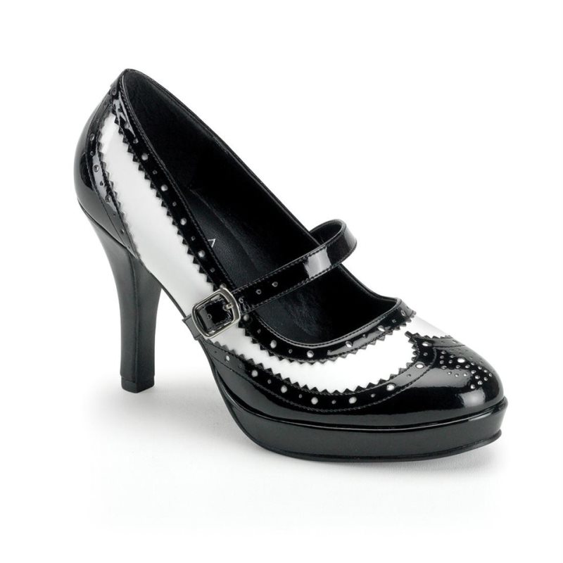 Pleaser Contessa-06 Pumps Damen Schwarz Weiß | SMZGEUZDQ