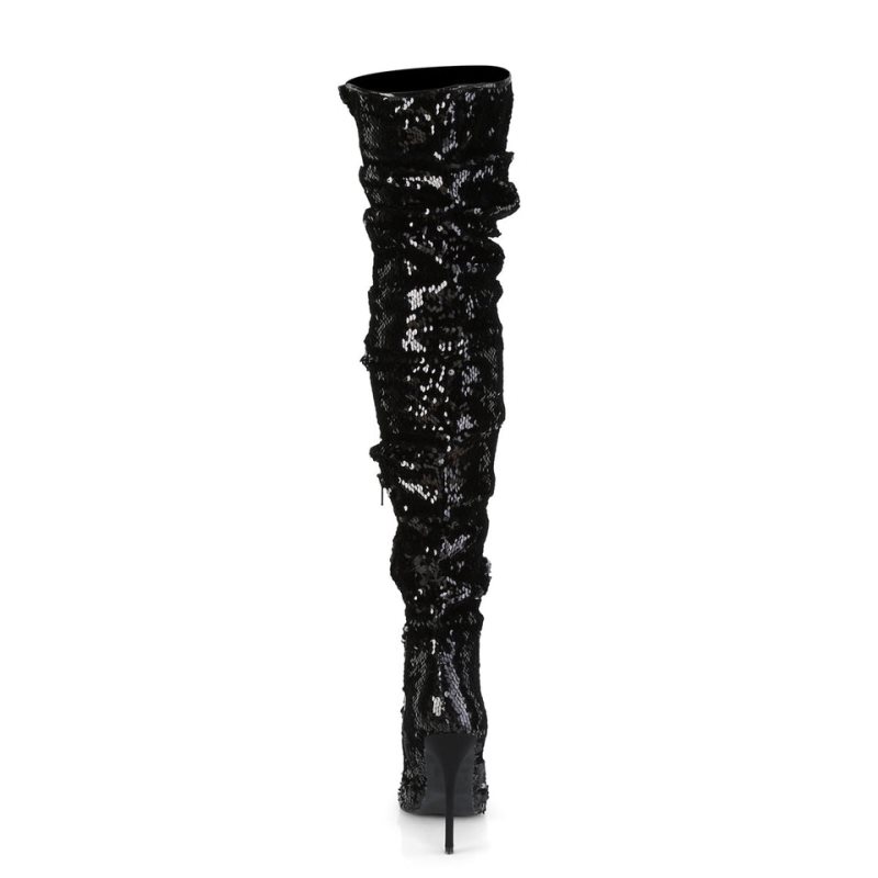 Pleaser Courtly-3011 Overknee Stiefel Damen Schwarz | TREUWYFAB