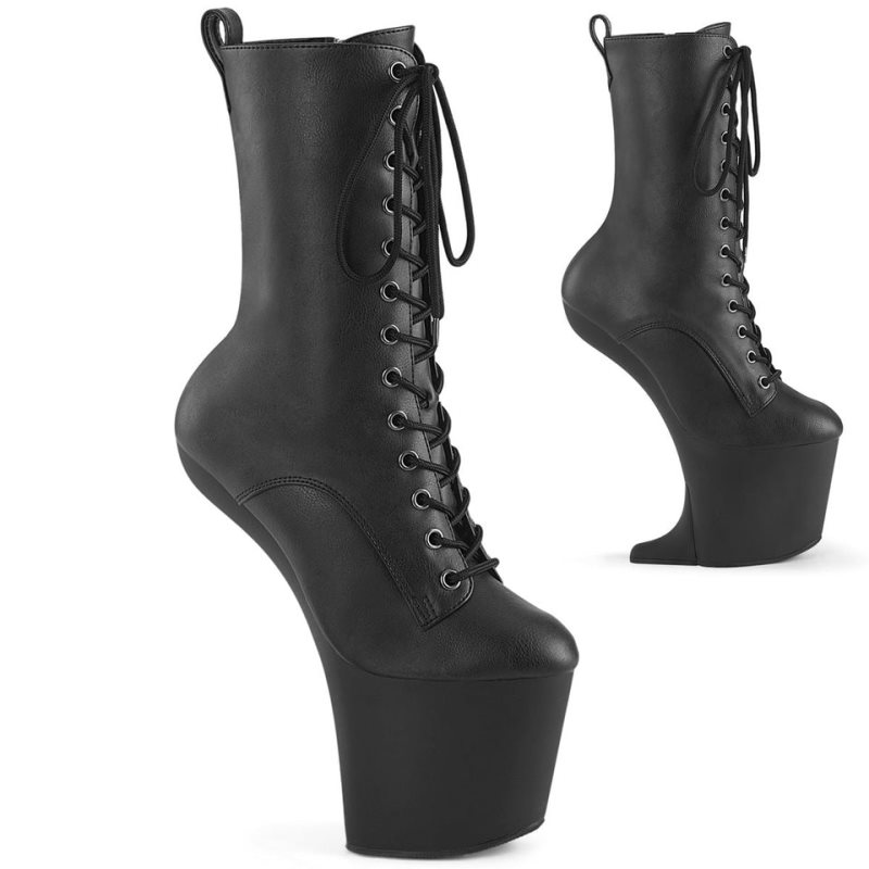 Pleaser Craze-1040 Vegan Leather Stiefel Damen Schwarz | WTQKMGXNW